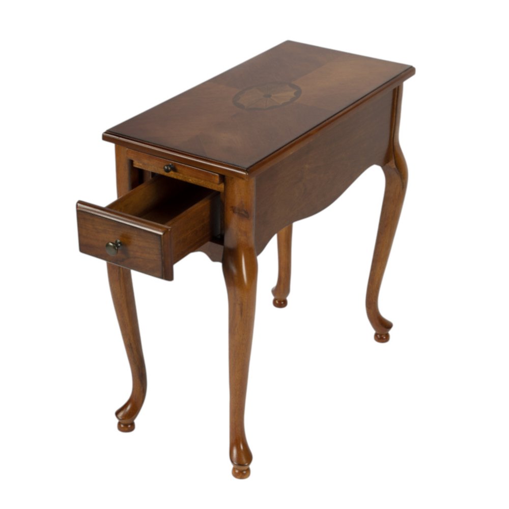 25" Brown Solid And Manufactured Wood Rectangular End Table With Drawer