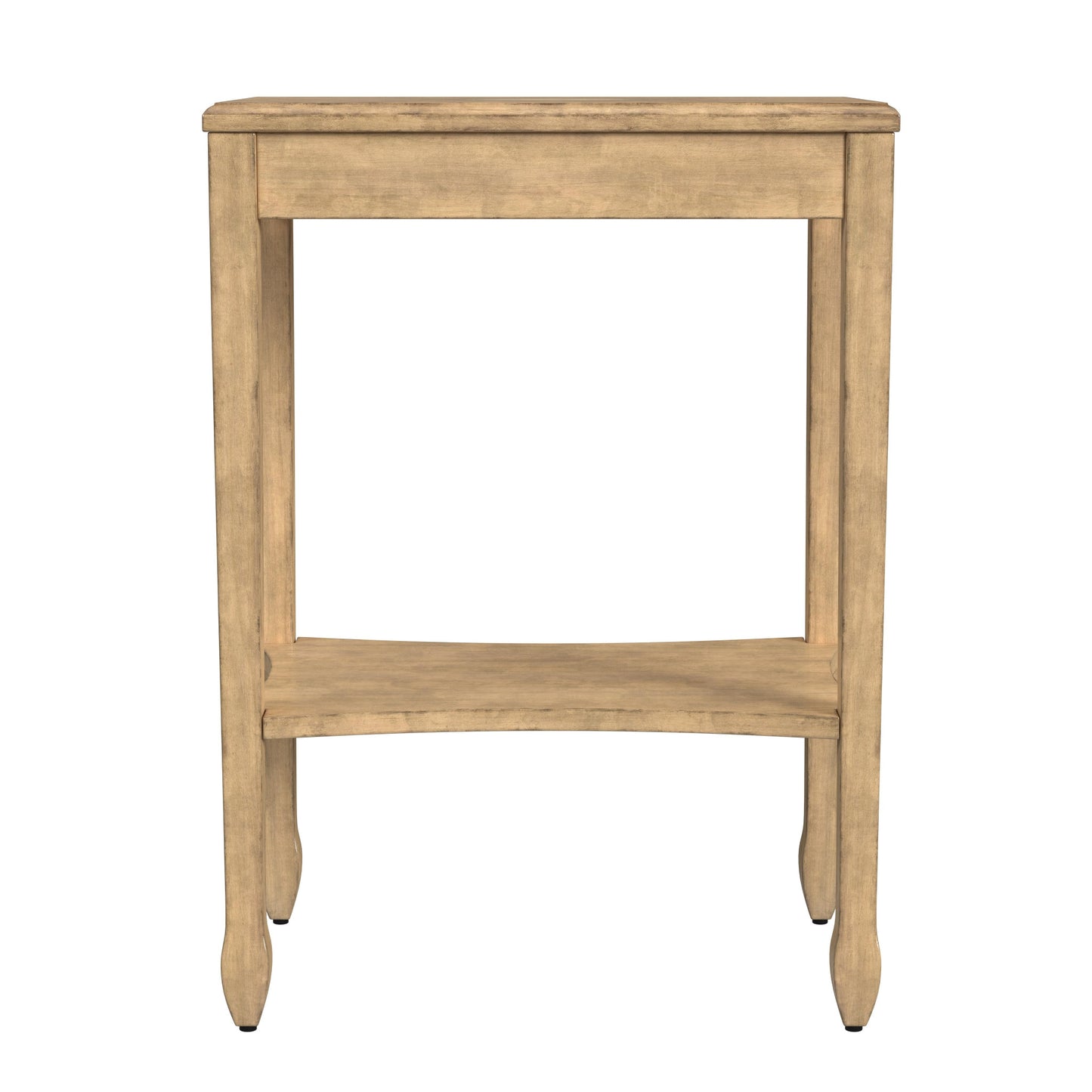 25" Beige Manufactured Wood Rectangular End Table With Shelf