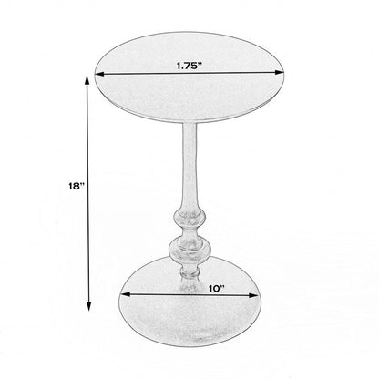 18" Dark Burnished Bronze Aluminum Round Top Pedestal End Table