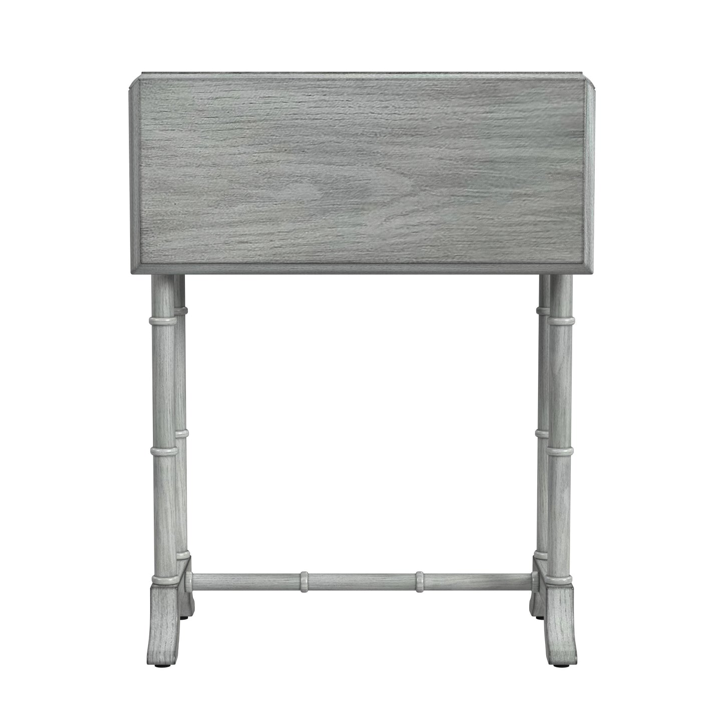 26" Gray Solid And Manufactured Wood Rectangular End Table With Drawer