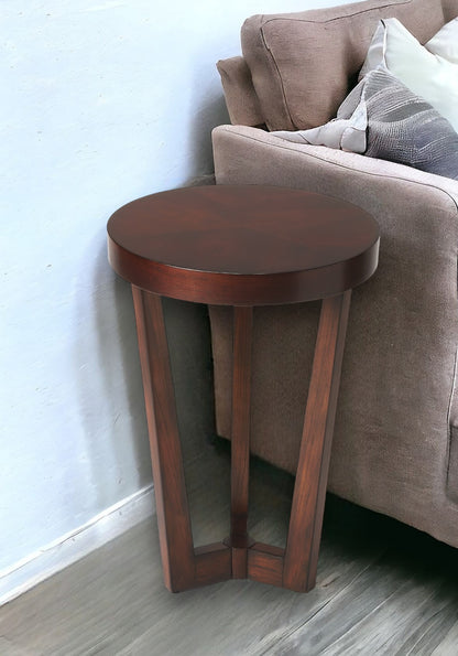 24" Cherry Manufactured Wood Round End Table