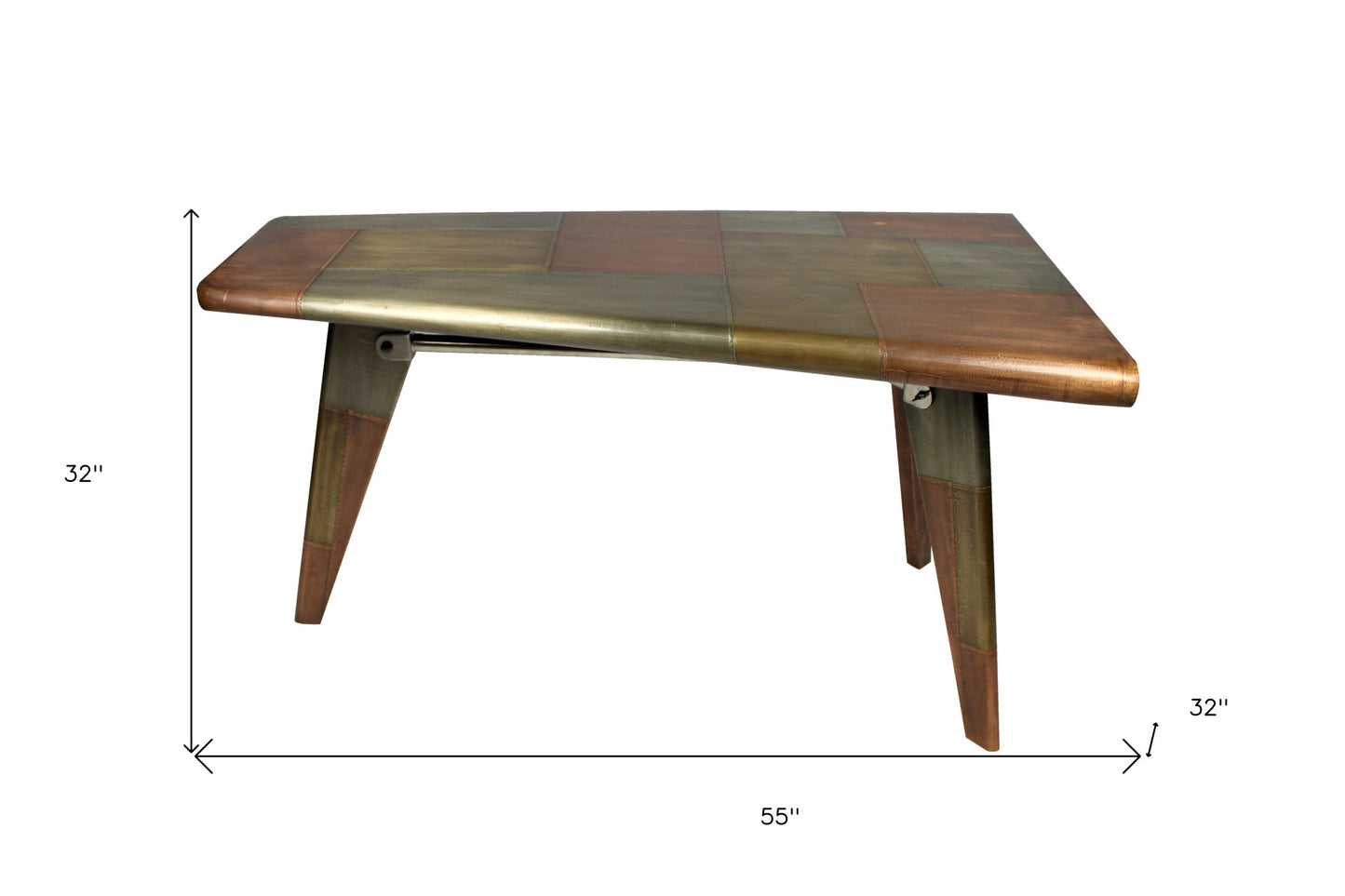 55" Copper Aluminum Writing Desk