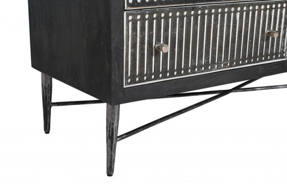 48" Antique Brown Solid Wood Six Drawer Double Dresser