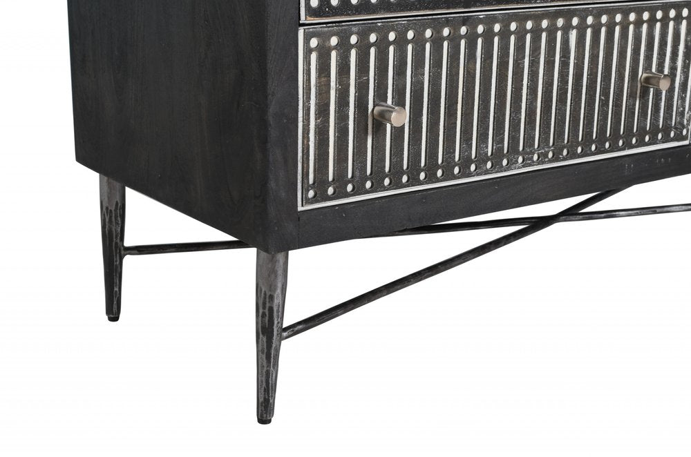 48" Brown Solid Wood Six Drawer Double Dresser