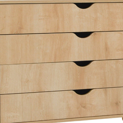 35" Natural Solid Wood Four Drawer Dresser