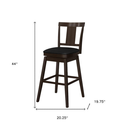 28 " Espresso Solid Wood Bar Chair