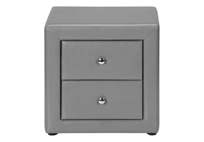 21" Gray Wood Two Drawer Nightstand