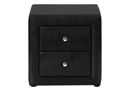 21" Black Wood Two Drawer Nightstand