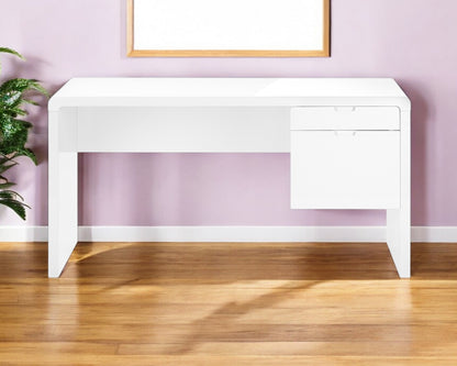 60" White Computer Desk With Two Drawers