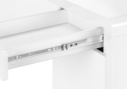 60" White Computer Desk With Two Drawers