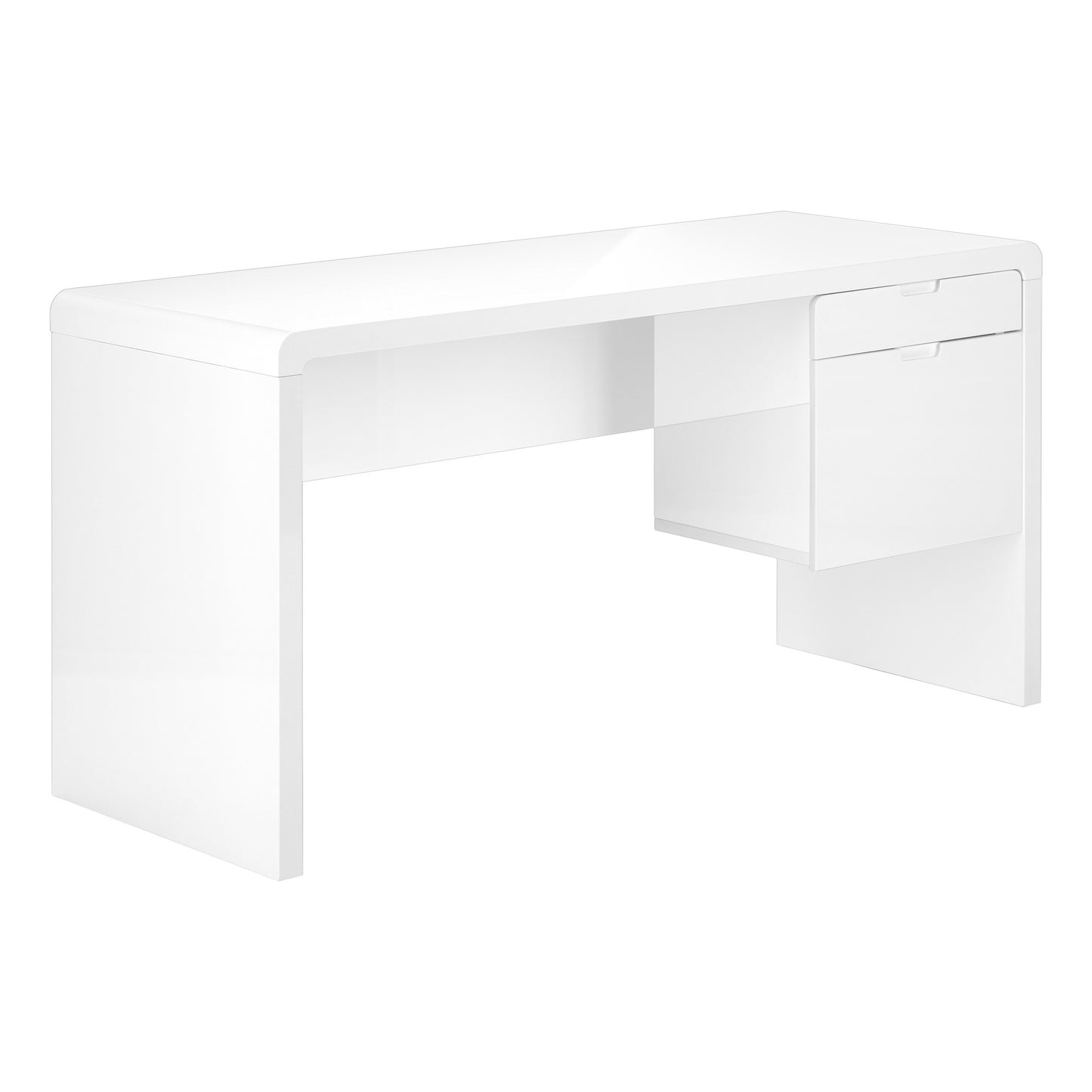 60" White Computer Desk With Two Drawers