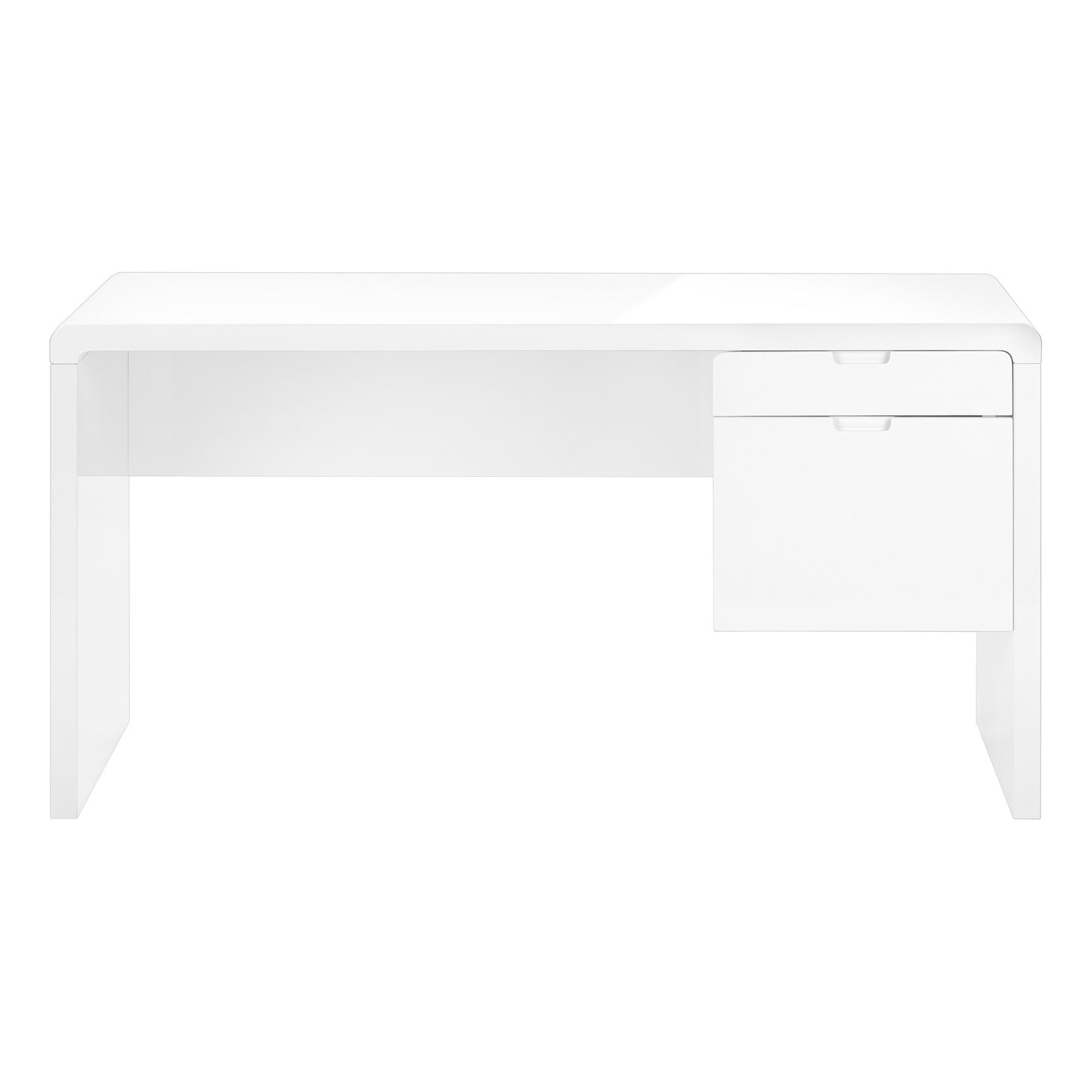 60" White Computer Desk With Two Drawers