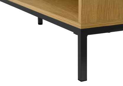 60" Brown and Black L Shape Computer Desk With Three Drawers