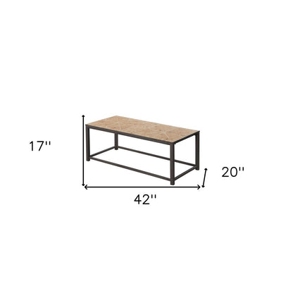 42" Brown Metal Coffee Table