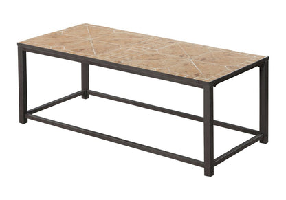 42" Brown Metal Coffee Table
