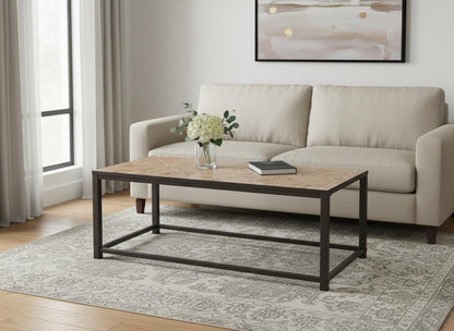 42" Brown Metal Coffee Table