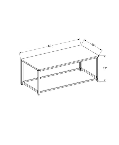 42" Brown Metal Coffee Table