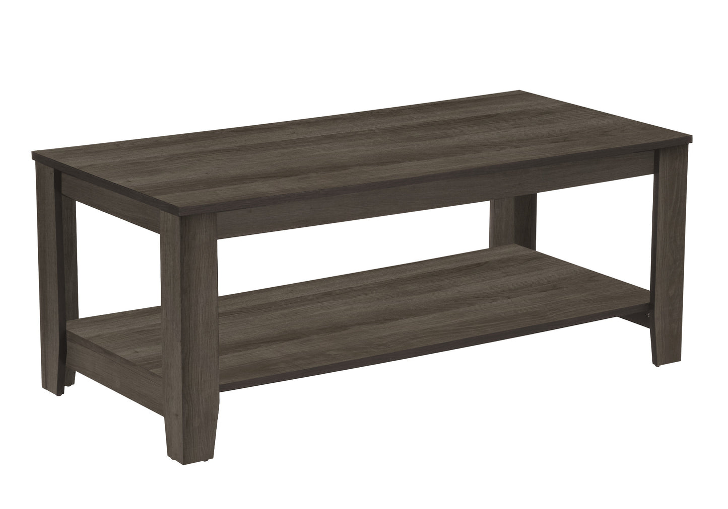 Set of Three 42" Oak Coffee Table With Three Shelves