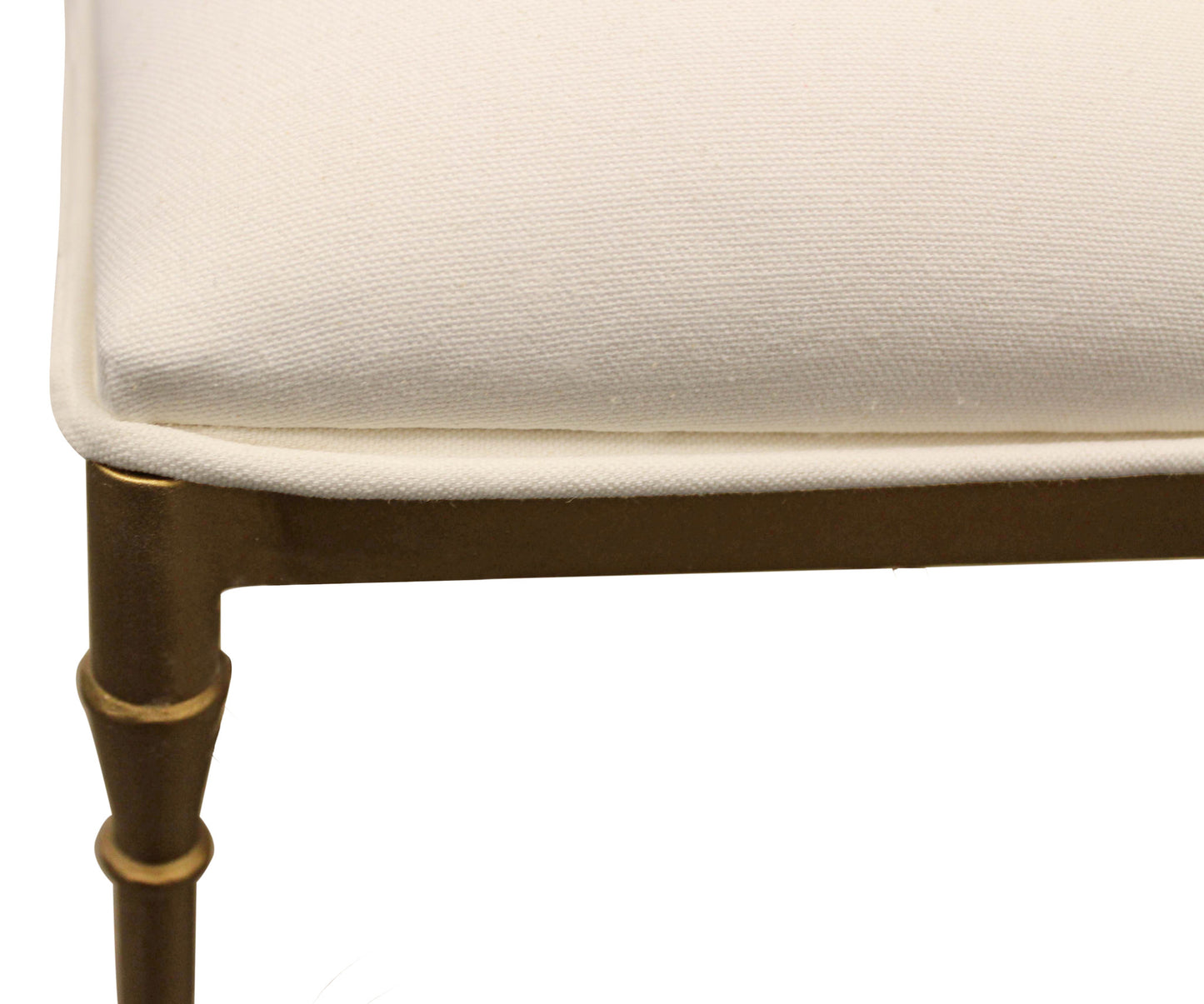 21 " Ivory And Brass Iron Backless Bar Chair