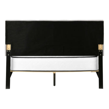 Gray Tufted Linen Upholstered Queen Bed Frame With Drawers