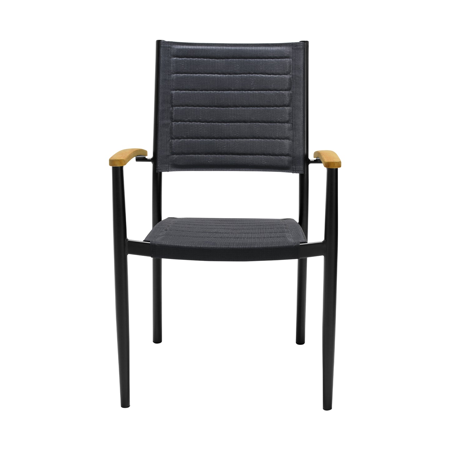 20" Set of Two Gray and Black Metal Indoor Outdoor Dining Chair