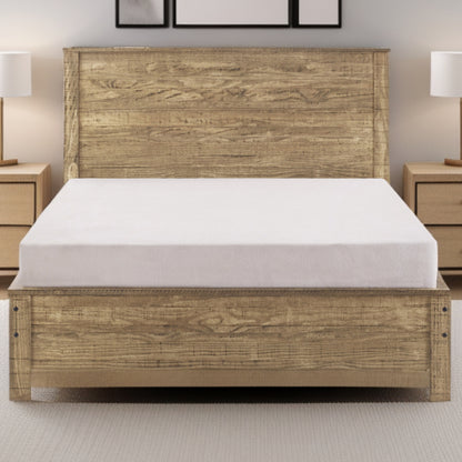 Walnut Brown Solid Wood Queen Bed Frame