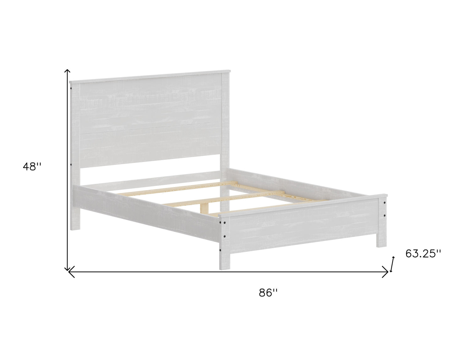 White Solid Wood Queen Bed Frame