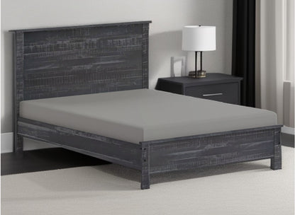 Grey Solid Wood Queen Bed Frame