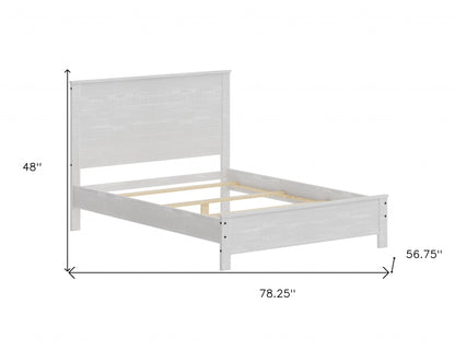 White Solid Wood Full Double Bed Frame