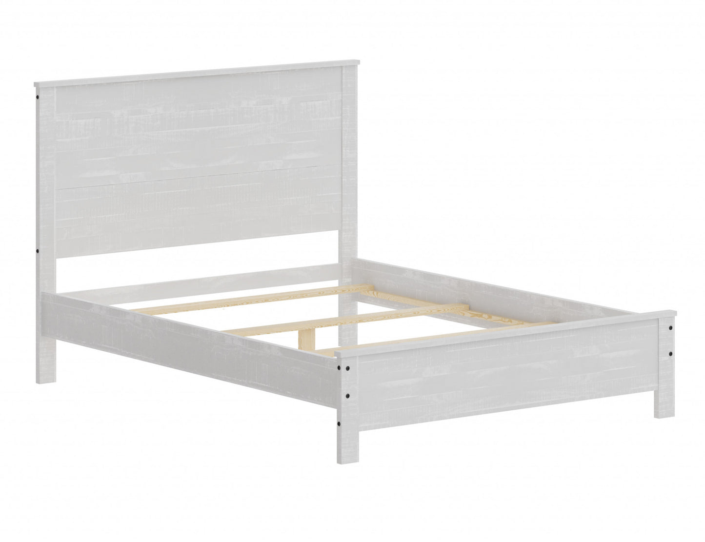 White Solid Wood Full Double Bed Frame