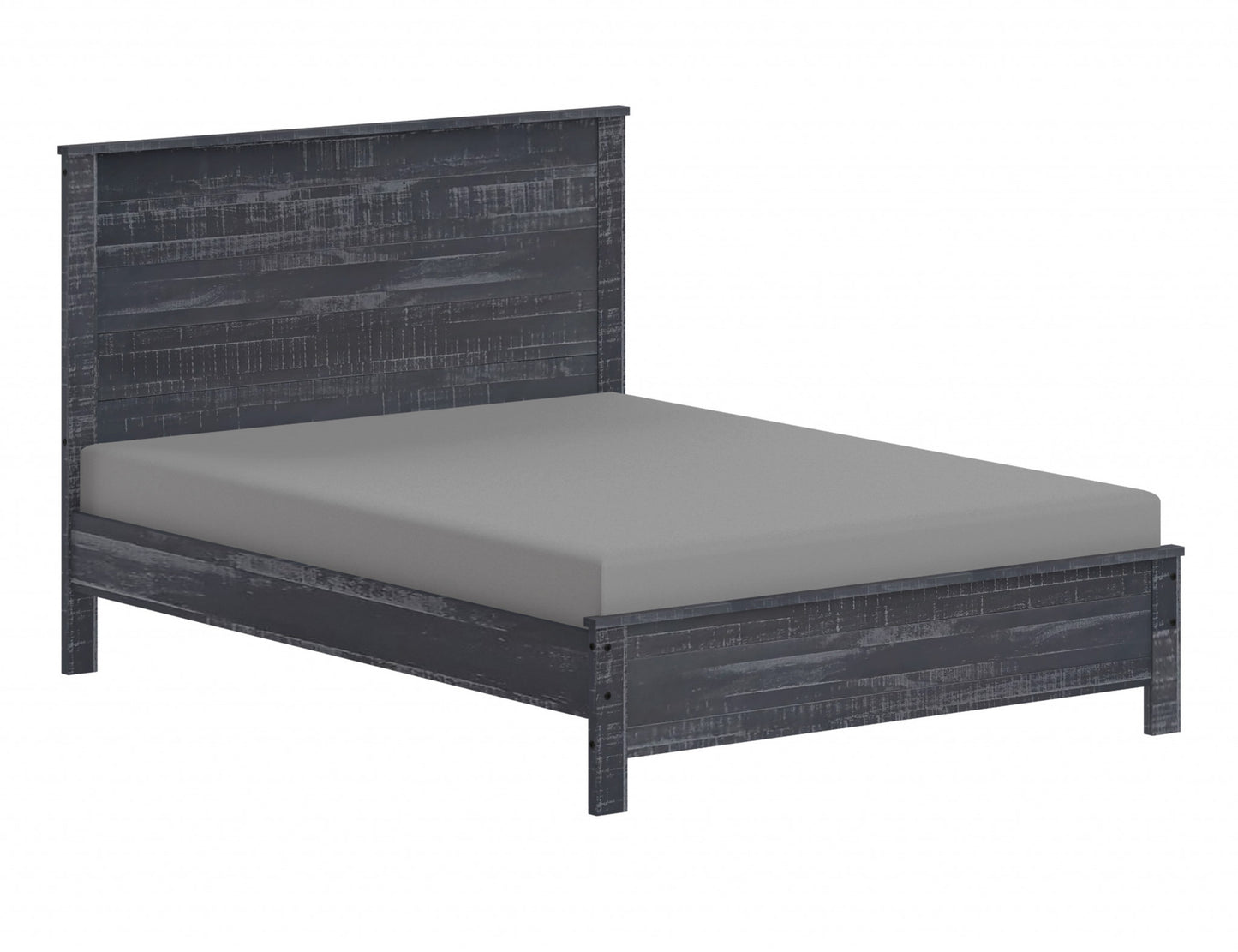 Grey Solid Wood Full Double Bed Frame