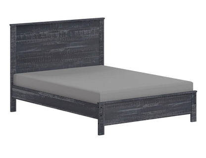 Gray Shiplap Texture Distressed Solid Wood Twin Bed Frame