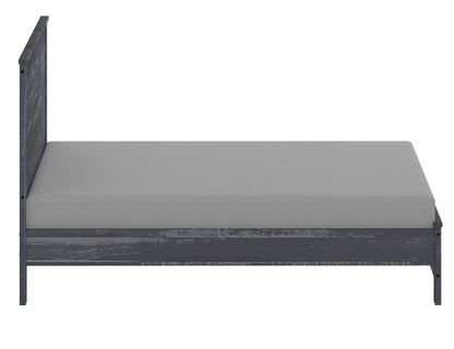 Gray Shiplap Texture Distressed Solid Wood Twin Bed Frame