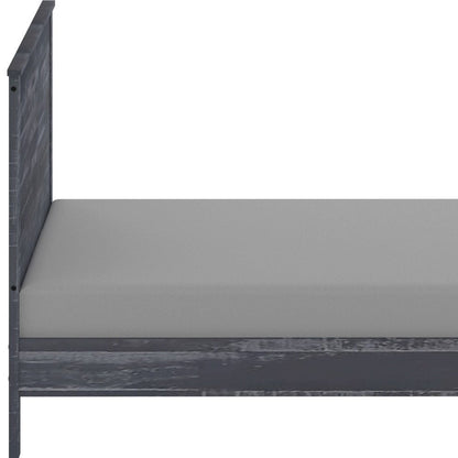 Gray Shiplap Texture Distressed Solid Wood Twin Bed Frame