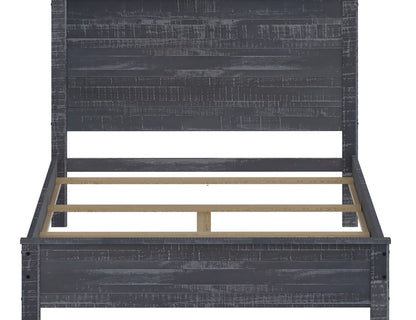 Gray Shiplap Texture Distressed Solid Wood Twin Bed Frame