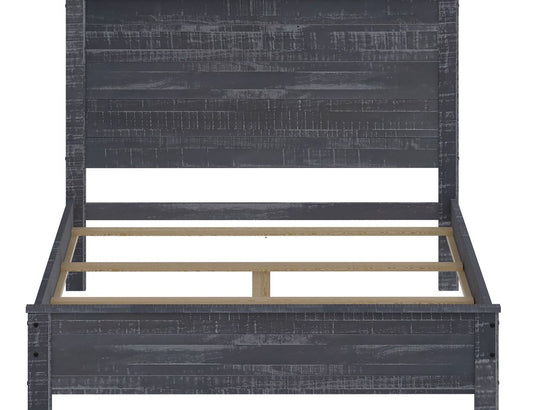 Gray Shiplap Texture Distressed Solid Wood Twin Bed Frame