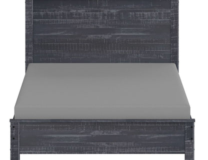 Gray Shiplap Texture Distressed Solid Wood Twin Bed Frame
