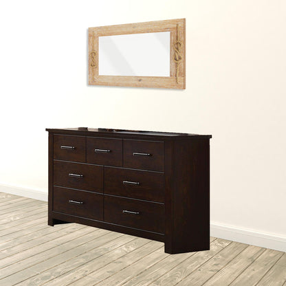 55" Mahogany Seven Drawer Double Dresser