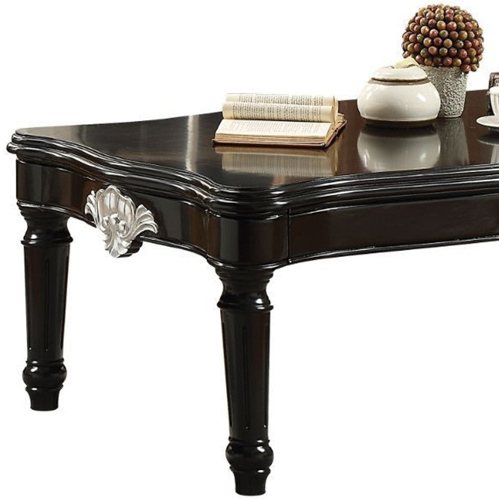 55" Black Rectangular Coffee Table