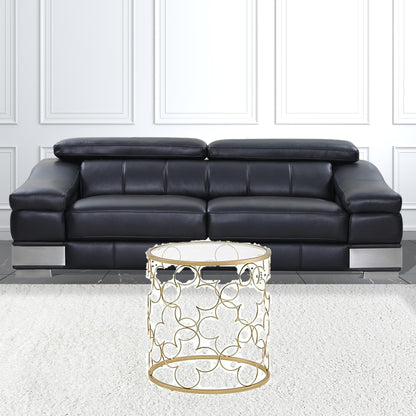 20" Gold And Clear Glass Round Nested Coffee Tables