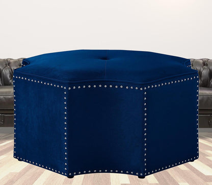 33" Black Velvet Specialty Cocktail Ottoman