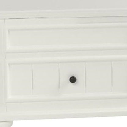 48" White Wood Lift Top Solid Coffee Table With Two Drawers