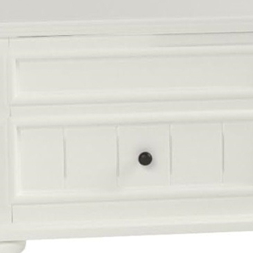 48" White Wood Lift Top Solid Coffee Table With Two Drawers