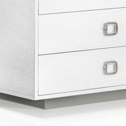 63" White Wood Six Drawer Double Dresser