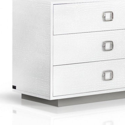63" White Wood Six Drawer Double Dresser