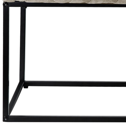 39" Black Velvet Upholstered Bench