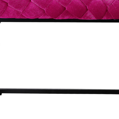 39" Black Velvet Upholstered Bench