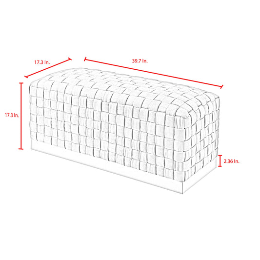 40" Lilac and Gold Velvet Upholstered Bench