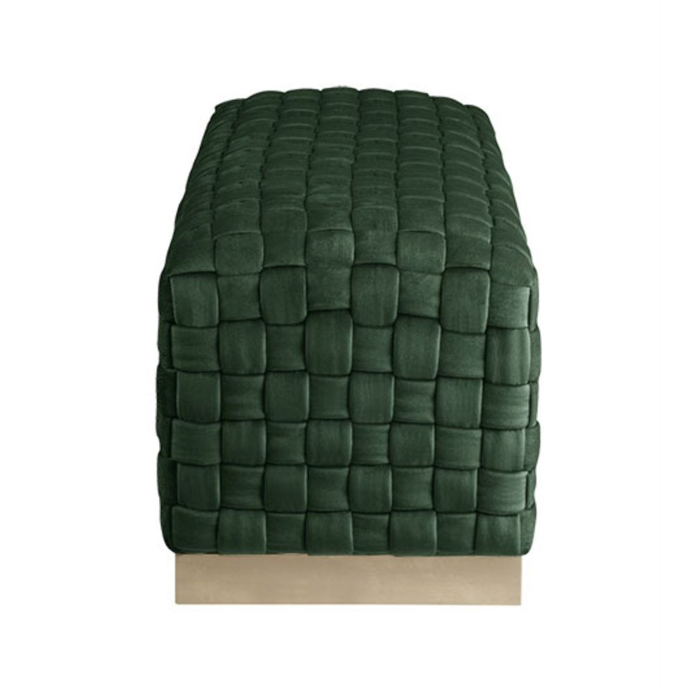 40" Lilac and Gold Velvet Upholstered Bench