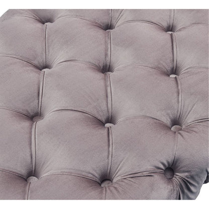 48" Lilac and Gold Tufted Velvet Upholstered Bench